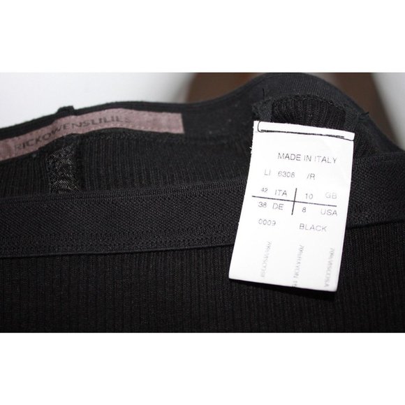 $600 RICK OWENS LILIES Runway LONG SKIRT Ribbed ANTHRACITE Black MADE IN ITALY - Picture 5 of 5